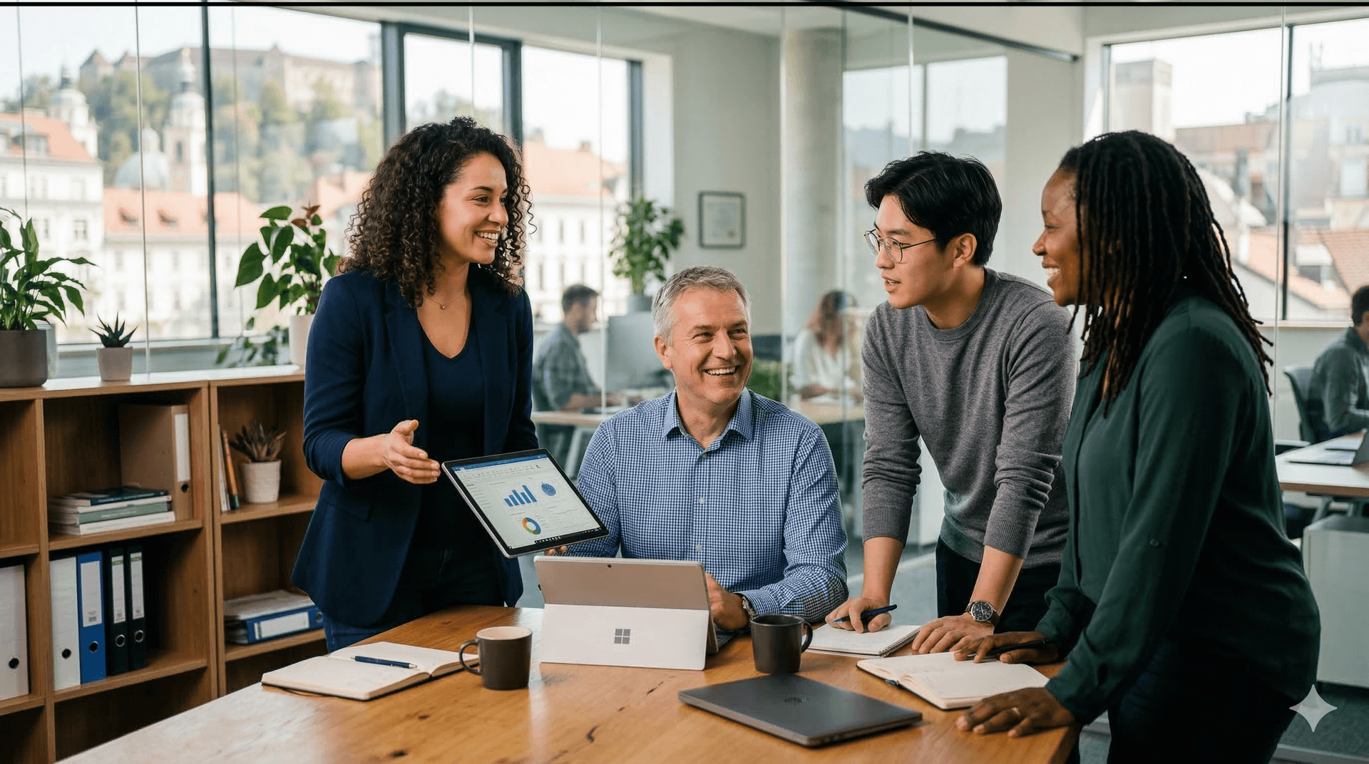 Compliance professionals reviewing regulatory assessment data